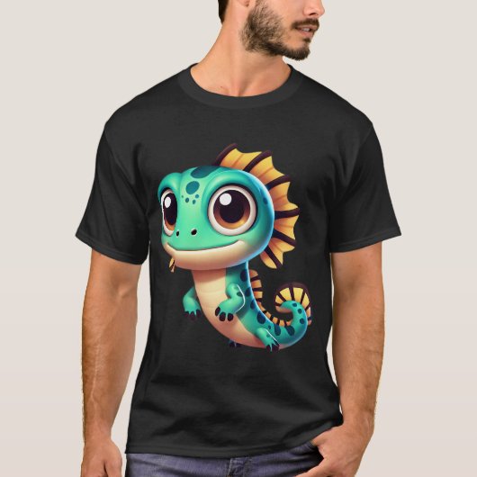 T-shirt Lézard Poisson Adorable (Devant)