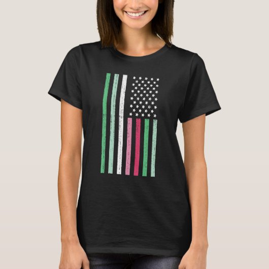 T-shirt Lgbt Abrosexuality Us Flag American Pride Queer Ab (Devant)
