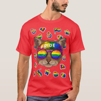 T-shirt LGBT Abyssinian Mois Gay pride Chat Rainbow Lesbia