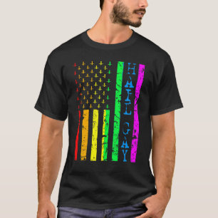 T-shirt Lgbt All Hail Gay pride Drapeau Satanic