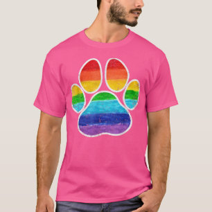 T-shirt LGBT Allies Furry Pride Rainbow Fursuit Chien Paw