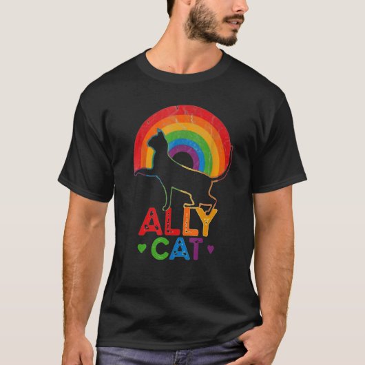 T-shirt LGBT Ally Cat Be Kind Gay Rainbow  LGBTQ  Idea 8 (Devant)