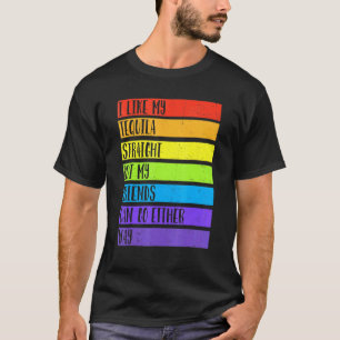 T-shirt Lgbt Ally Tequila Les Amis Droites Partent D'Une V