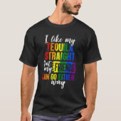 T-shirt Lgbt Ally Tequila Les Amis Droites Partent D'Une V (Devant)