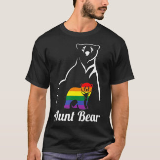 T-shirt LGBT Aunt Bear Gay Pride Lesbian Rainbow vintage 