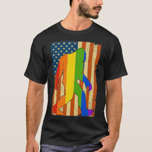T-shirt Lgbt Bigfoot Gay pride 2e amendement Amérique Vint