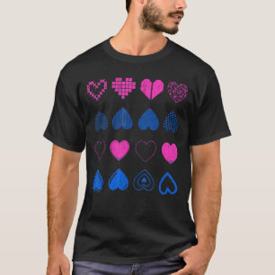 T-shirt Lgbt Bisexualité Drapeau Coeurs Bi Pride Mois Bise