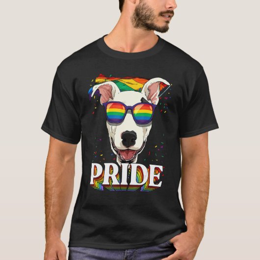 T-shirt Lgbt Bull Terrier Gay pride Lgbtq Rainbow Drapeau (Devant)