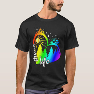 T-shirt Lgbt Camping Coeur Gay Drapeau Vie du camping