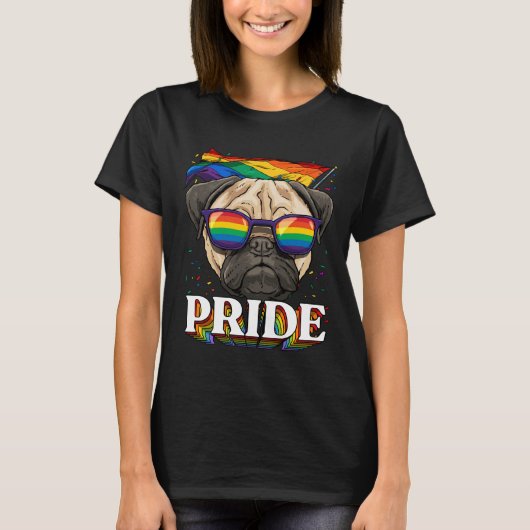 T-shirt LGBT Carlin Gay pride LGBTQ Rainbow Flag Lunettes  (Devant)