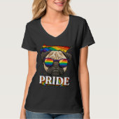T-shirt LGBT Carlin Gay pride LGBTQ Rainbow Flag Lunettes (Devant)