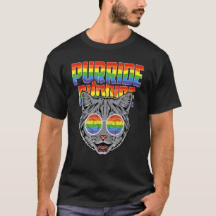 T-shirt Lgbt Chat Lunettes de soleil Drapeau Arc-en-ciel M