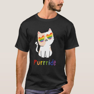 T-shirt Lgbt Chat Purride Pride Tee Fleur Arc-en-ciel Fie