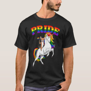 T-shirt Lgbt Chihuahua Chien Unicorn Gay pride Rainbow Lgb