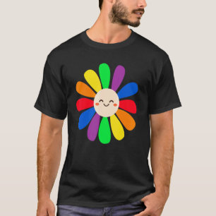 T-shirt Lgbt Daisy Flower Smile Face Rainbow Lgbt Gay Pri