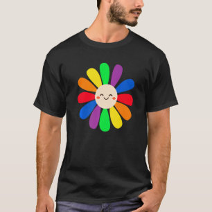 T-shirt Lgbt Daisy Flower Smile Face Rainbow Lgbt Gay Pri