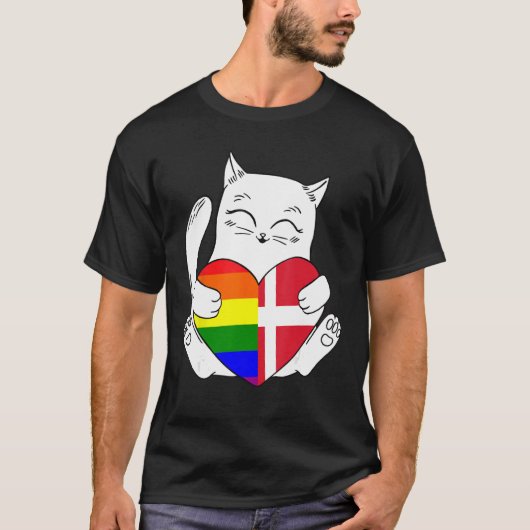 T-shirt LGBT Danemark Chat Ally Animal Pride Supporter (Devant)