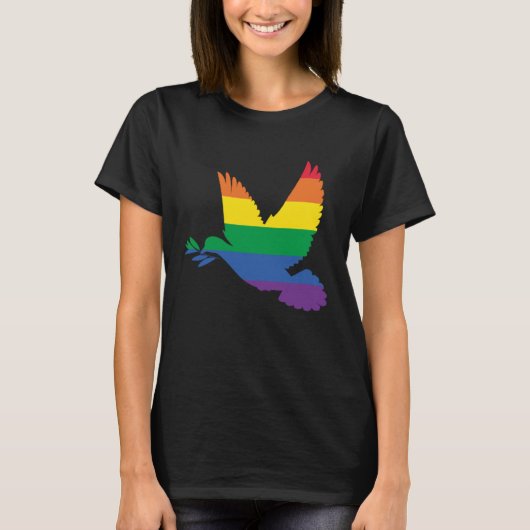 T-shirt LGBT Dove World Peace Pride Peace Dove (Devant)