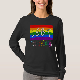 T-shirt Lgbt Drapeau Gay You Belong Prith Mois Rainbow Les