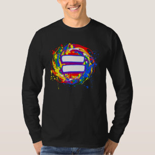T-shirt Lgbt Equal Sign Paint Swirl Rainbow Art Gay Lesbia