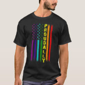 T-shirt Lgbt Fier Ally Lgbtq Fier Drapeaux Américains Rain (Devant)