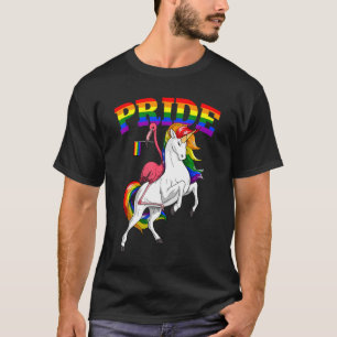 T-shirt Lgbt Flamant rose Bird Unicorn Gay pride Rainbow L