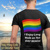 T-shirt LGBT Flying Rainbow Drapeau Texte avant et arrière