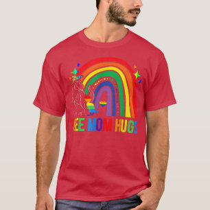 T-shirt LGBT Free Mom Hugs Dinosaur Re Mamasaurus Ally Rai