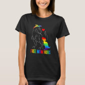 T-shirt Lgbt Free Mom Hugues Dinosaur Rex Mamasaurus Ally  (Devant)