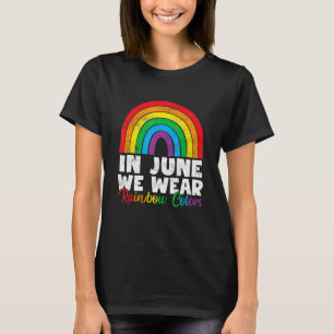 T-shirt Lgbt Gay Ally En Juin Nous Portons Arc-En-Ciel Cou