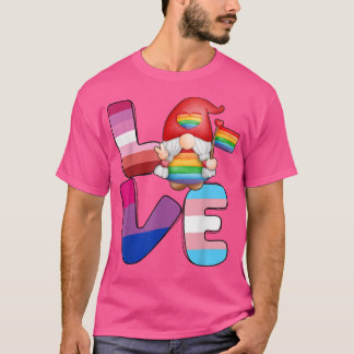T-shirt LGBT Gnome Love Lesbian Gay Biseual Transgenre Pr
