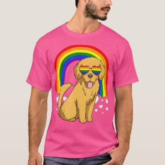 T-shirt LGBT Golden Retriever Chien Gay pride Rainbow LGBT