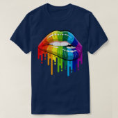 T-shirt LGBT Homoseuse lesbienne Rainbow Lips Pride (Design devant)