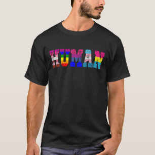 T-shirt LGBT Human Flag Mois de la gay pride LGBTQ Rainbow