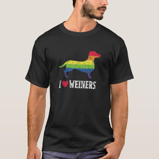 T-shirt LGBT I Love Weiners Gay Bisexual Trans Pride Rainb (Devant)