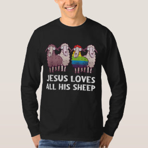 T-shirt Lgbt Jesus Aime Tous Ses Moutons Chrétienté Gay Pr