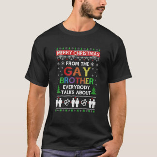 T-shirt LGBT Joyeux Noël Du Frère Gay Mal Noël