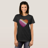 T-shirt Lgbt Le Drapeau De La Fierté Cardiaque Lesbienne A (Devant entier)