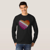 T-shirt Lgbt Le Drapeau De La Fierté Cardiaque Lesbienne A (Devant entier)