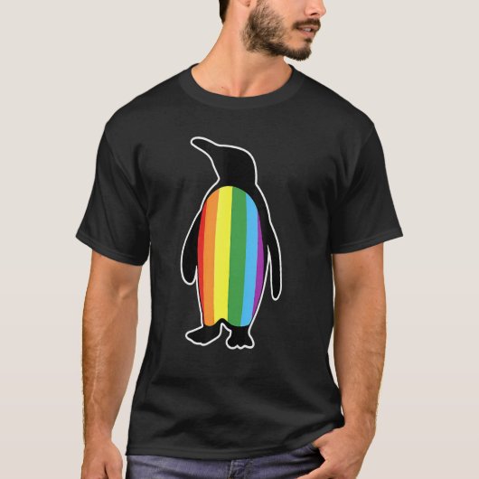 T-shirt Lgbt Lgbtq Gay pride Arc-en-ciel pingouin (Devant)