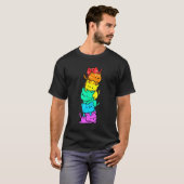 T-shirt Lgbt Mois Gay pride Cat Lgbtq Pavillon Arc En Ciel (Devant entier)