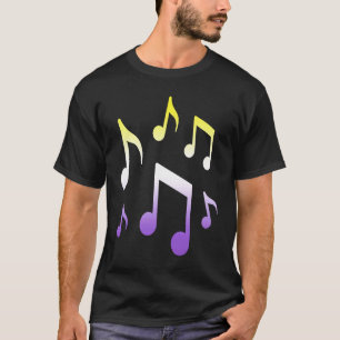 T-shirt LGBT non binaire subtil NB notes de musique musici
