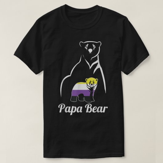 T-shirt LGBT Non Binary Papa Bear Enby Non Binary Pride (Design devant)