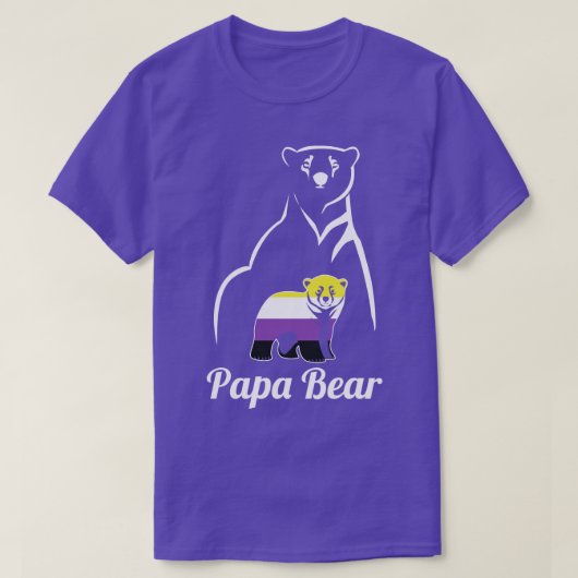T-shirt LGBT Non Binary Papa Bear Enby Non Binary Pride (Design devant)
