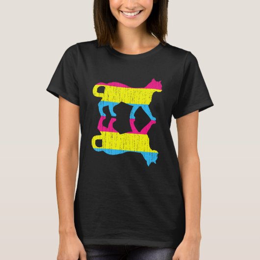 T-shirt Lgbt Pan Pride Pansexuality Flag Animal Animal Cha (Devant)
