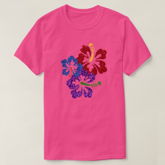 T-shirt LGBT Parties scintillant Fierté couleurs Hibiscus (Design devant)