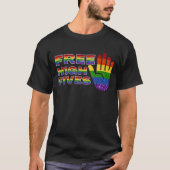 T-shirt LGBT Parties scintillant Fierté Drapeau gratuit Hi (Devant)