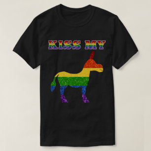 T-shirt LGBT Parties scintillant Rainbow Kiss My Funky