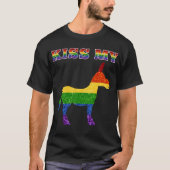 T-shirt LGBT Parties scintillant Rainbow Kiss My Funky (Devant)