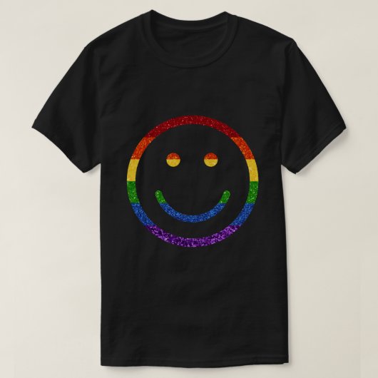 T-shirt LGBT Parties scintillant Rainbow Pride Smile (Design devant)